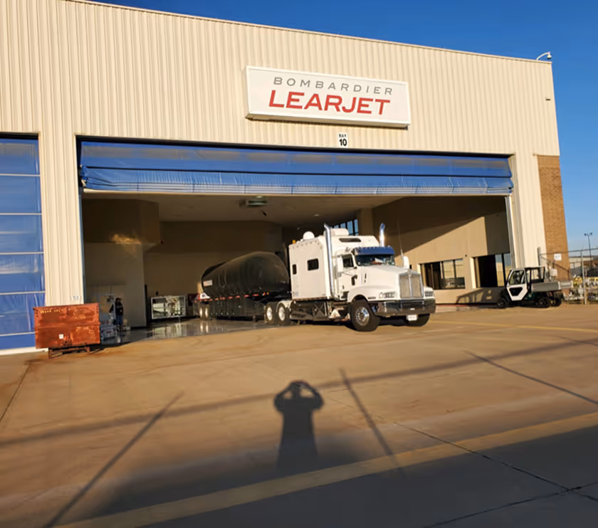 Aircraft fuselage section prepared for freight transport